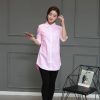 Cotton Long Blouses Top Slim Long Sleeve Turn-down Collar Shirts - Image 5