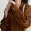 Elegant Satin Butterfly Button Office Loose Shirt - Image 4