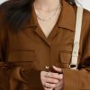 Elegant Satin Butterfly Button Office Loose Shirt - Image 8