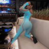 Mesh See Through Overalls for Women Fall Long Sleeve Slash Neck Sexy Cut Out Skinny Jumpsuit Biker Night Club Catsuit - Image 4