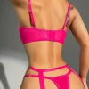 Metal Chain Garters Lingerie Three-Piece Set - Image 4