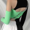 Patchwork E-girl Style Gothic Blocking Hip Hop Hollow Out Backless Top - Image 4