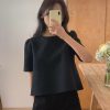 Trendy Half Sleeve O Neck Tweed Shirt Slim Corset Top - Image 7