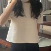 Trendy Half Sleeve O Neck Tweed Shirt Slim Corset Top - Image 3