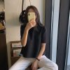 Trendy Half Sleeve O Neck Tweed Shirt Slim Corset Top - Image 8