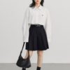 Women's White Shirt New Loose Contrast Embroidery Long Sleeve Woman - Image 2