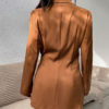 Blazer Jacket Coffee Brown Lapel Chic Casual Street Outerwear For Women - Image 3