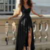 Party Dress One-Shoulder Sleeveless Sexy Pleated Long Dress For Women