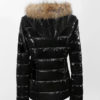 Women Black Jacket Puffer Coat Faux Fur Hooded Outerwear - Image 3