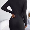 Charming Acrylic Long Sleeves Jewel Neck Knitted Dress - Image 24