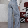 Jeans For Woman Cowboy Buttons Denim Bottoms - Image 3