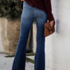 Woman's Bootcut Jeans High Rise Cotton Flare Bottoms - Image 3
