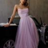 Party Dresses Lavender Cowl Neck Lace Up Sleeveless Backless Semi Formal Dress
