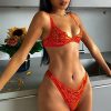 Trendy Lace Underwire Lingerie Two Piece Set - Image 5