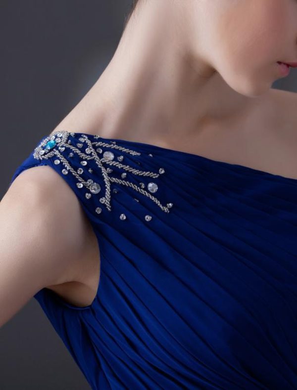 A-line Beading One-Shoulder Chiffon Gorgeous Cocktail wedding guest dress - Image 6