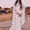 Boho Wedding Dress With Court Train White Jewel Neck Long Sleeve Lace Bridal Dress Long Hippie Bridal Gowns Free Customization - Image 4