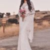 Boho Wedding Dress With Court Train White Jewel Neck Long Sleeve Lace Bridal Dress Long Hippie Bridal Gowns Free Customization - Image 6