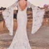 Boho Wedding Dress With Court Train White Jewel Neck Long Sleeve Lace Bridal Dress Long Hippie Bridal Gowns Free Customization - Image 7