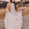 Boho Wedding Dress With Court Train White Jewel Neck Long Sleeve Lace Bridal Dress Long Hippie Bridal Gowns Free Customization - Image 5