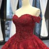 Luxury Lace Tiered Wedding Dress Sleeveless Beading Bridal Gowns - Image 5