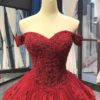 Luxury Lace Tiered Wedding Dress Sleeveless Beading Bridal Gowns - Image 4