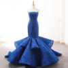 Simple Style Mermaid Wedding Dress Strapless Ruffles Bridal Gown - Image 5