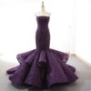 Simple Style Mermaid Wedding Dress Strapless Ruffles Bridal Gown - Image 4
