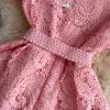 Style Dresses for Women Crochet Hollow Out A-line Long Sleeve Female - Image 4