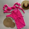Micro 3 Pieces Bikini Ruffle Swimsuits Beachwear