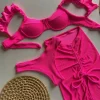 Micro 3 Pieces Bikini Ruffle Swimsuits Beachwear - Image 2