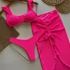 Micro 3 Pieces Bikini Ruffle Swimsuits Beachwear - Image 3