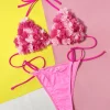 Micro Mini Bikini Set Pads Bikinis Push Up Bathing Suits 3D Floral Swimwear