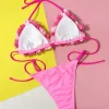 Micro Mini Bikini Set Pads Bikinis Push Up Bathing Suits 3D Floral Swimwear - Image 4