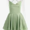 Elegant Short Mini Dress Cowl Neck Fashion Short Beach Dress - Image 6
