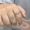 Korean Style Demon Wings Ring Rhinestone Adjustable Opening Finger Ring - Image 3