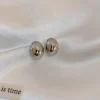Irregular Round Pleated Lava Retro Earrings