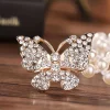 Butterfly Buckle Belt with Faux Pearls and Rhinestones - Elastic Waistband - Image 2