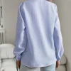 Casual Cross Border Long Sleeved Ruffle Button Shirt Top - Image 11