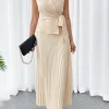 Casual Cross-Border Turn-Down Collar Jacket Long Pleated Skirt Suit - Image 3