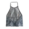 Casual Hanging Neck Sleeveless Top With Open Back Lace Up Sling Top - Image 2