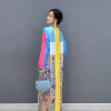 Casual Patchwork Print Robe Chic Block Loose Shirt Dress - Image 4