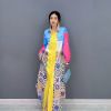 Casual Patchwork Print Robe Chic Block Loose Shirt Dress - Image 2