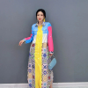 Casual Patchwork Print Robe Chic Block Loose Shirt Dress - Image 3