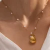 Casual Pearl Shell And Starfish Style Necklace Jwelery