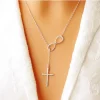 Cross Infinity Pendant Chain Party Necklace
