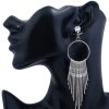 Descending Length Dangling Loop and Rod Earrings Diamond Stud - Image 4