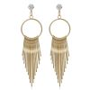 Descending Length Dangling Loop and Rod Earrings Diamond Stud - Image 2