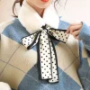 Dot Silk Printed Thicken Fur Neck Collar Warm Scarves - Image 3