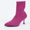 Elastic Sock Stiletto Slip-On Pointed Toe High-heeled Knitted Ankle Boots - Image 15