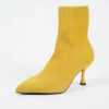 Elastic Sock Stiletto Slip-On Pointed Toe High-heeled Knitted Ankle Boots - Image 17